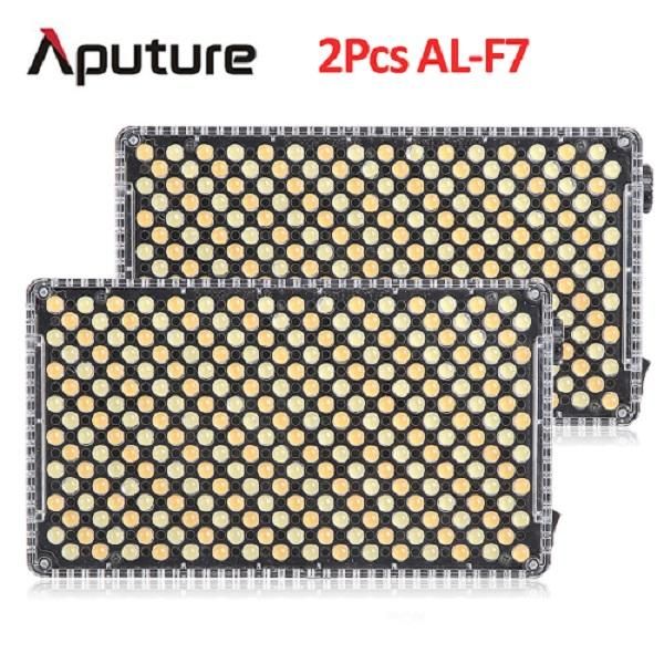 flash heads aputure amaran al-f7 bi-color temperature 3200-9500k cri/tlci 95+ 256pcs led panel versatile camera studio video light al f7